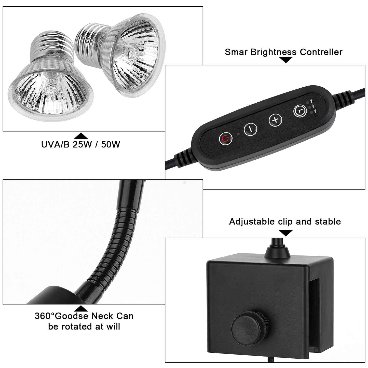Lampadina termica per UVA/UVB con Clip