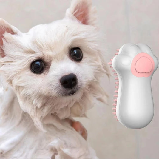 Spazzola da bagno per cani Spazzola per massaggio per animali domestici Dispenser per shampoo Spazzola in silicone morbido Setole in gomma per cani e gatti Doccia Strumento per toelettatura