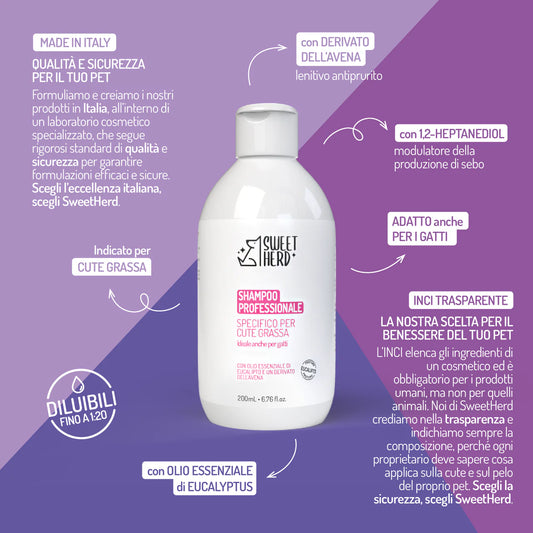 Shampoo Cute Grassa e Forfora 300 ml – Cani e Gatti