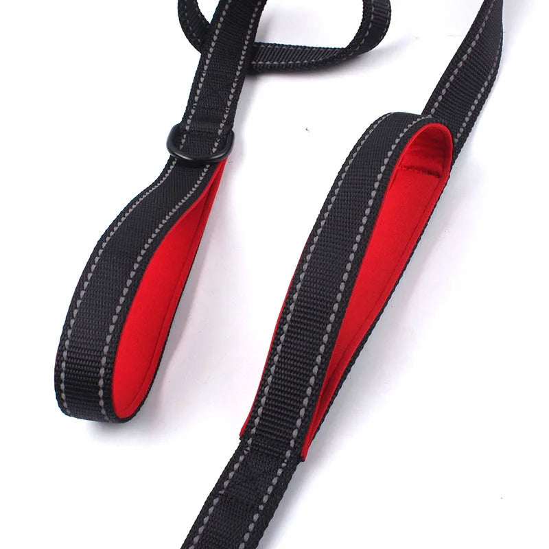 Guinzaglio per cani Dual Handle Hands Free Running guinzaglio ammortizzante elastico estensibile cuciture riflettenti cintura in vita regolabile