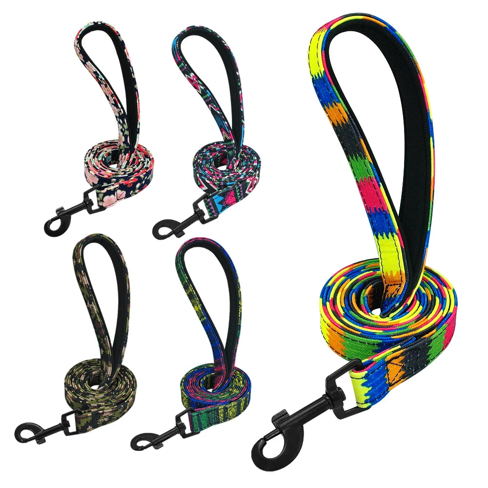 Guinzaglio per cani modello moda 4ft Guinzaglio per animali domestici in nylon stampato per cani di piccola taglia media Guinzagli morbidi per animali domestici Chihuahua Pitbull