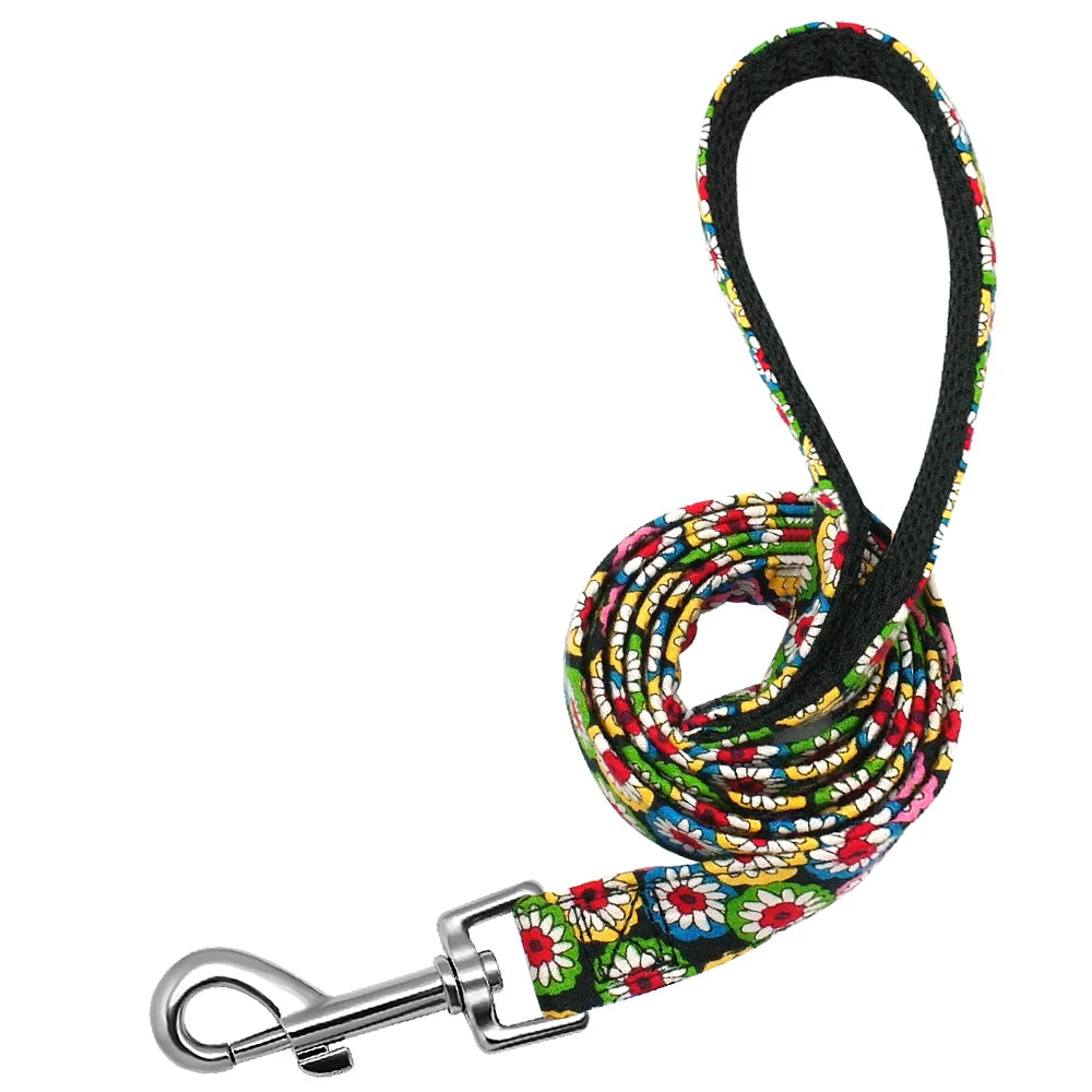 Guinzaglio per cani modello moda 4ft Guinzaglio per animali domestici in nylon stampato per cani di piccola taglia media Guinzagli morbidi per animali domestici Chihuahua Pitbull