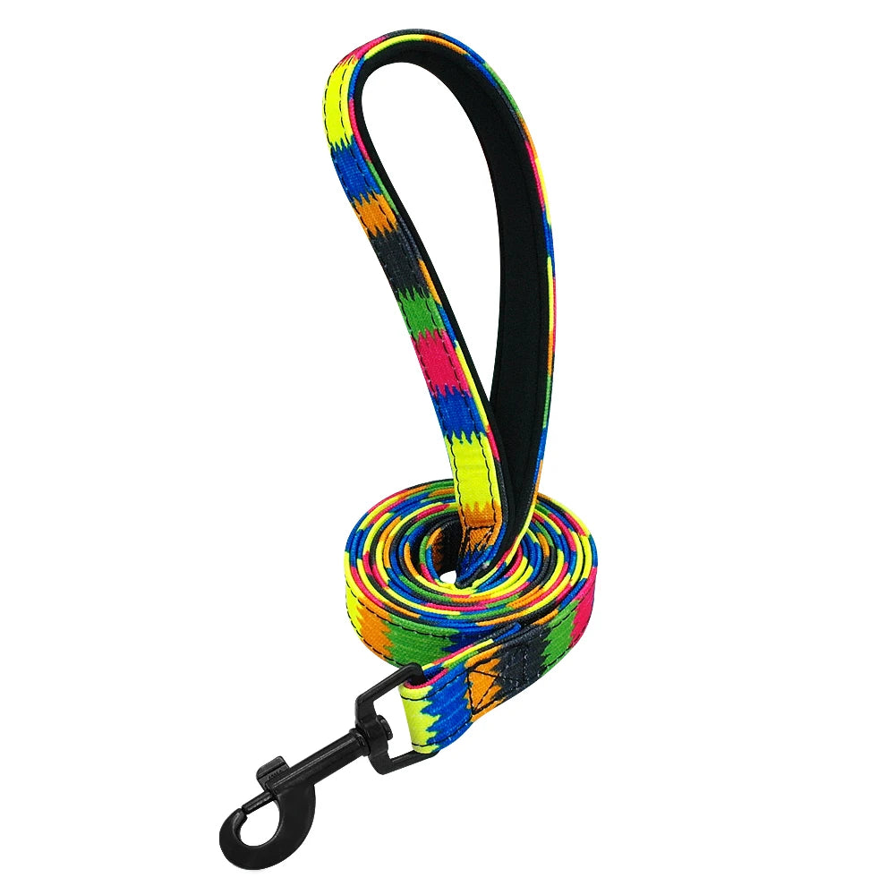 Guinzaglio per cani modello moda 4ft Guinzaglio per animali domestici in nylon stampato per cani di piccola taglia media Guinzagli morbidi per animali domestici Chihuahua Pitbull