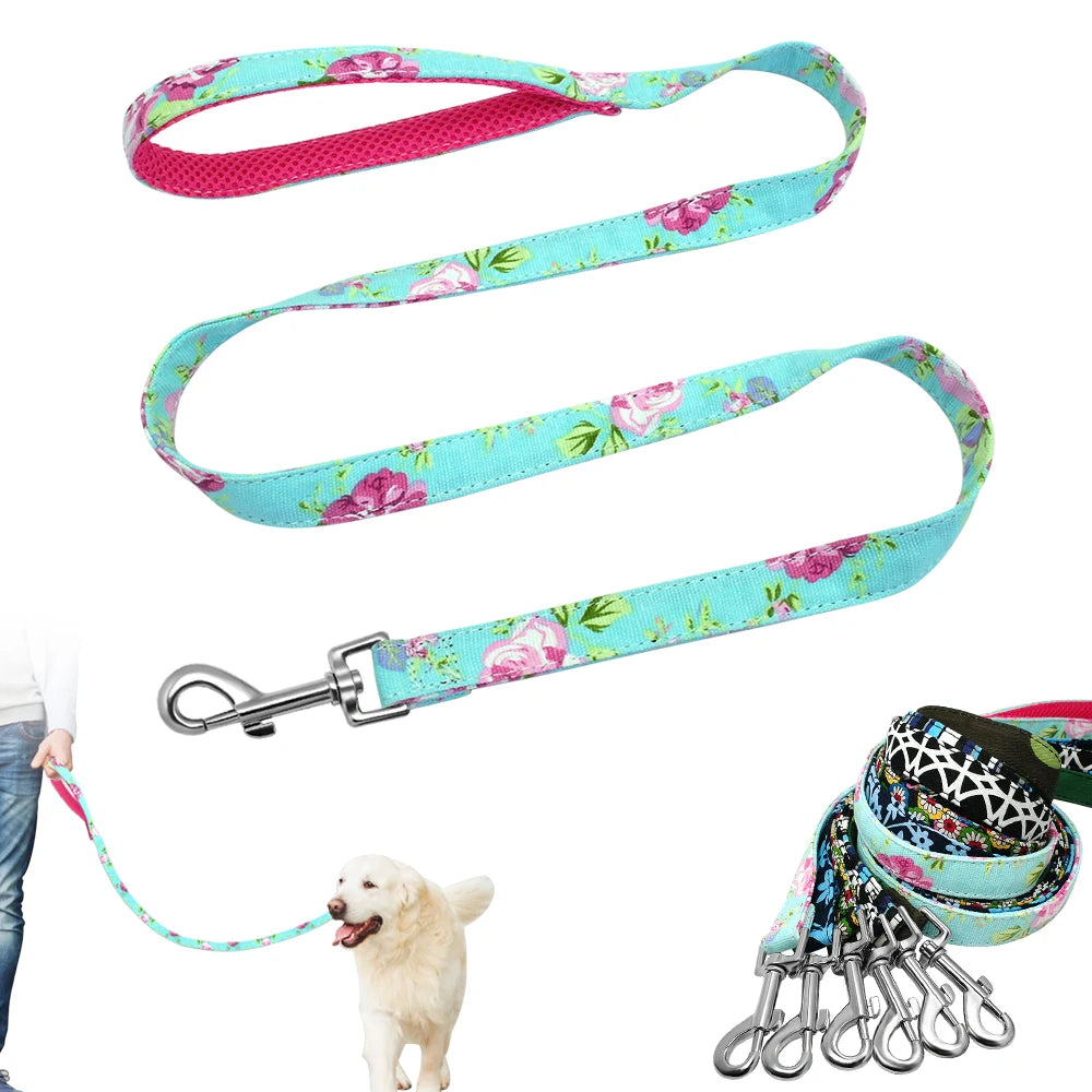 Guinzaglio per cani modello moda 4ft Guinzaglio per animali domestici in nylon stampato per cani di piccola taglia media Guinzagli morbidi per animali domestici Chihuahua Pitbull