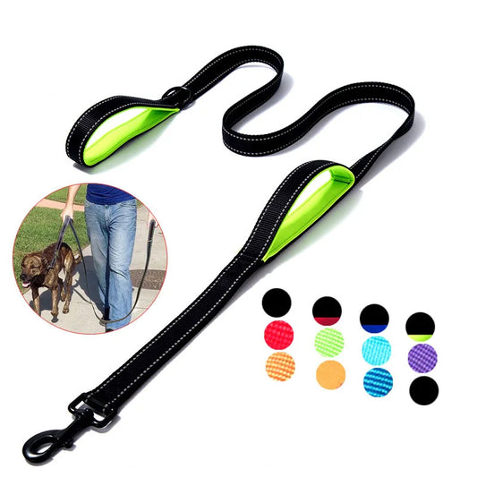 Guinzaglio per cani Dual Handle Hands Free Running guinzaglio ammortizzante elastico estensibile cuciture riflettenti cintura in vita regolabile