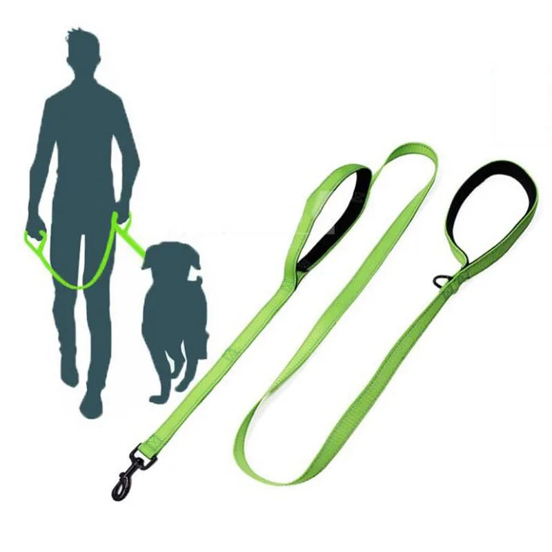 Guinzaglio per cani Dual Handle Hands Free Running guinzaglio ammortizzante elastico estensibile cuciture riflettenti cintura in vita regolabile