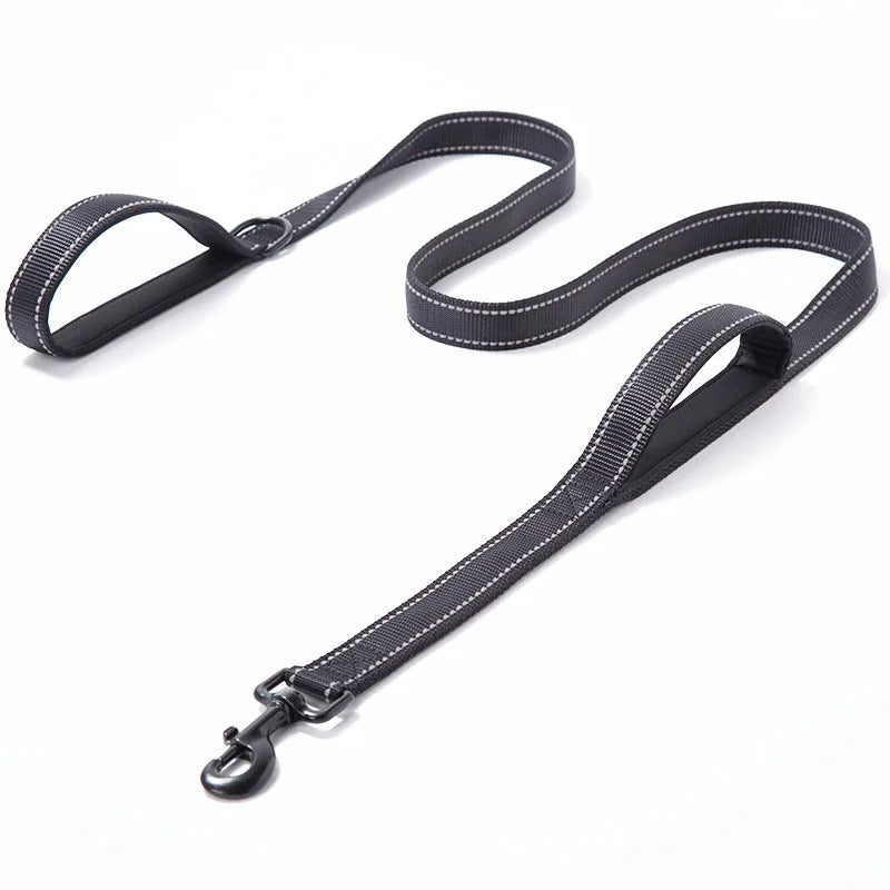 Guinzaglio per cani Dual Handle Hands Free Running guinzaglio ammortizzante elastico estensibile cuciture riflettenti cintura in vita regolabile