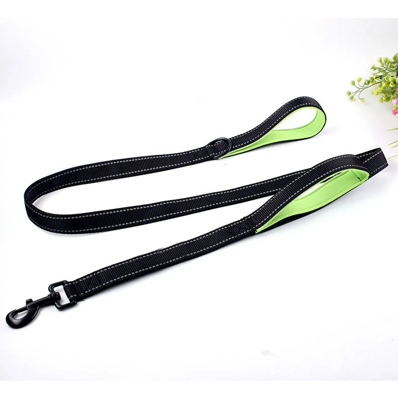 Guinzaglio per cani Dual Handle Hands Free Running guinzaglio ammortizzante elastico estensibile cuciture riflettenti cintura in vita regolabile