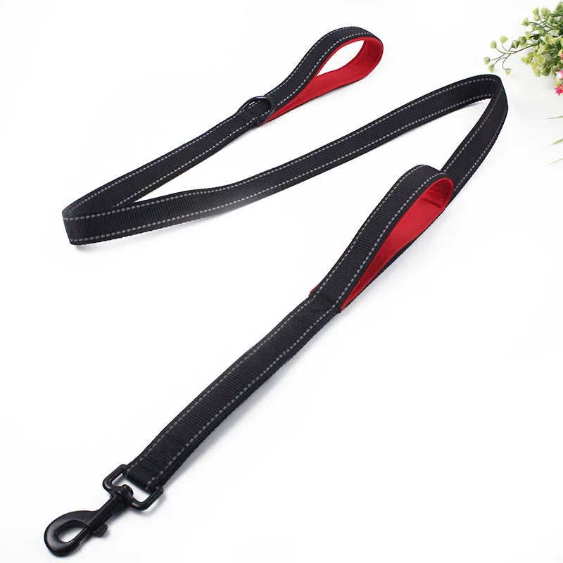 Guinzaglio per cani Dual Handle Hands Free Running guinzaglio ammortizzante elastico estensibile cuciture riflettenti cintura in vita regolabile