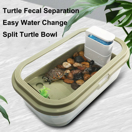Rettile tartaruga tartaruga Vivarium Box acquario serbatoio allevamento cibo tartaruga scatola di alimentazione con piattaforma di Basking acquario domestico