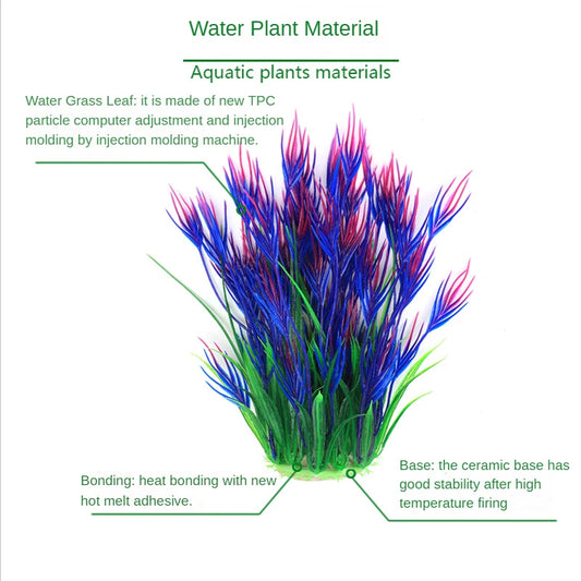 Piante d'acquario artificiale acqua subacquea erba Piante di plastica acquatiche per Acquario decorazioni per acquari Piante Acquario