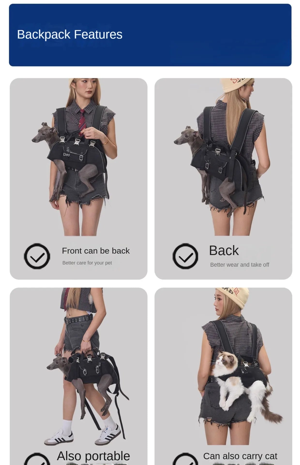 Zaino con logo personalizzato per cani Imbracatura per cani per tutto il corpo con manico Imbracature per sollevamento cani per cani anziani Cani disabili Forniture per animali domestici