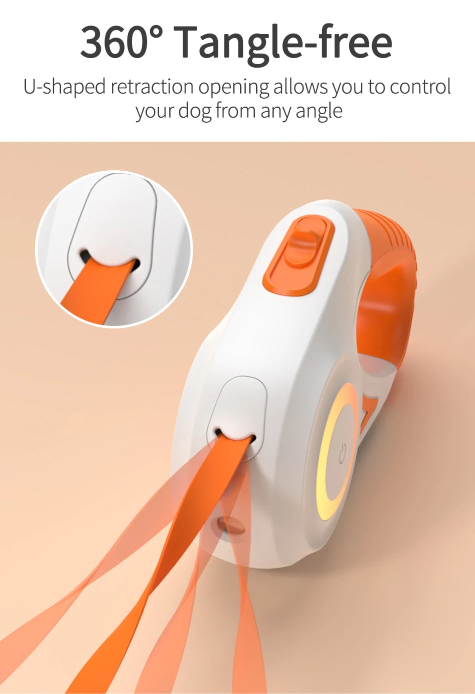 ROJECO 5M Guinzaglio automatico per cani Retrattile LED Luminoso Leading Cinghie luminose di moda per cuccioli di cane Pet Flexi Walking Running Piombo