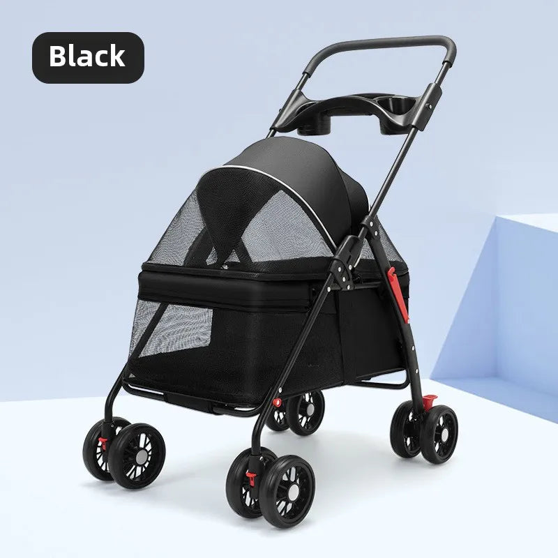 Passeggino per animali domestici Cani Gatti Orsacchiotto Passeggino Piccolo passeggino per animali domestici Leggero e pieghevole Adatto per cani da viaggio all'aperto