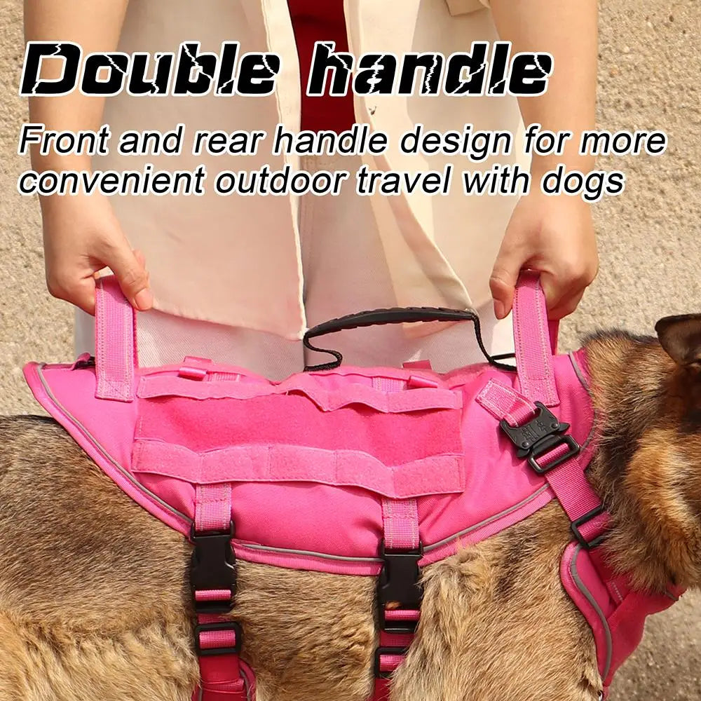 Imbracatura tattica militare per cani a prova di fuga gilet per cani in Nylon riflettente imbracature per cani di taglia media per escursioni Pitbull