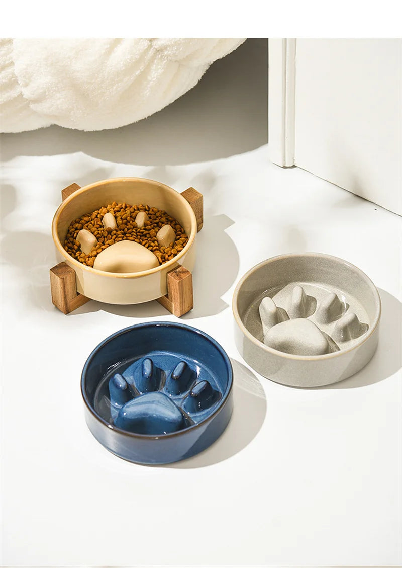 Nuova ciotola per Slow Food ciotola per alimenti in ceramica per cani e gatti ciotola per Slow Food forniture per animali domestici alimentatore antiurto Anti soffocamento