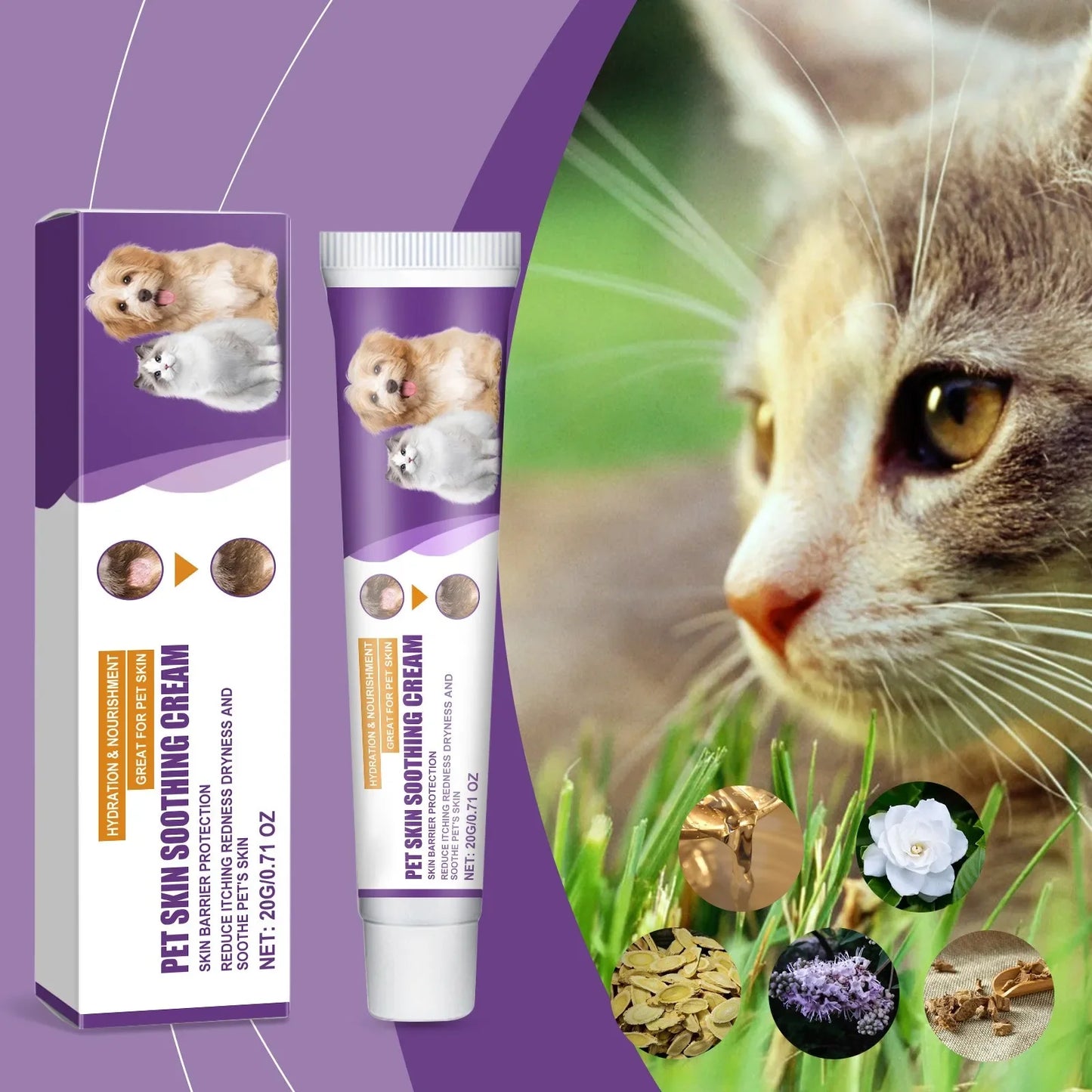 Crema per la cura della pelle degli animali domestici