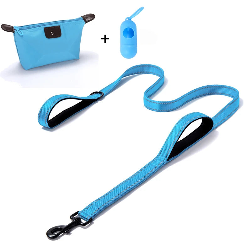 Guinzaglio per cani Dual Handle Hands Free Running guinzaglio ammortizzante elastico estensibile cuciture riflettenti cintura in vita regolabile