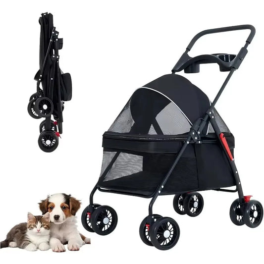Passeggino per animali domestici Cani Gatti Orsacchiotto Passeggino Piccolo passeggino per animali domestici Leggero e pieghevole Adatto per cani da viaggio all'aperto