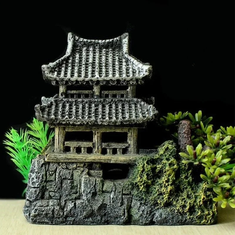Pagoda decorativa stile antico per acquario