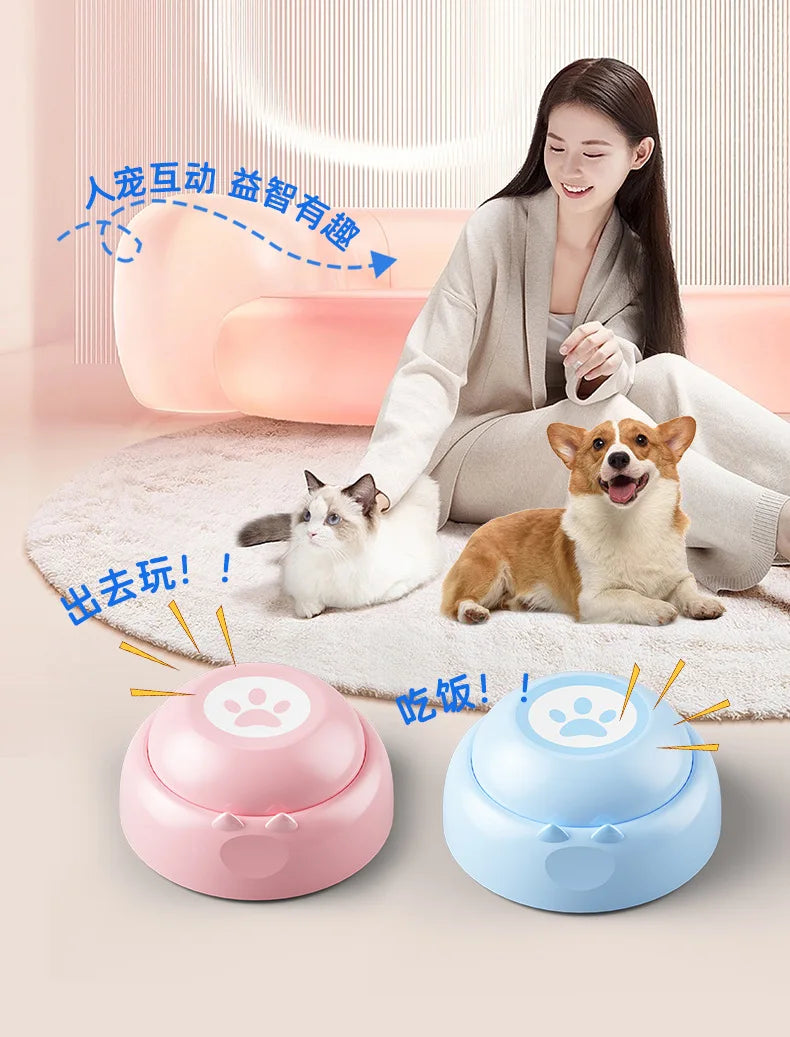 Pulsanti di comunicazione per cani Pulsante di registrazione vocale per cicalino di addestramento per animali domestici Riproduzione di registrazione di 30 secondi Regalo divertente per animali domestici parlanti