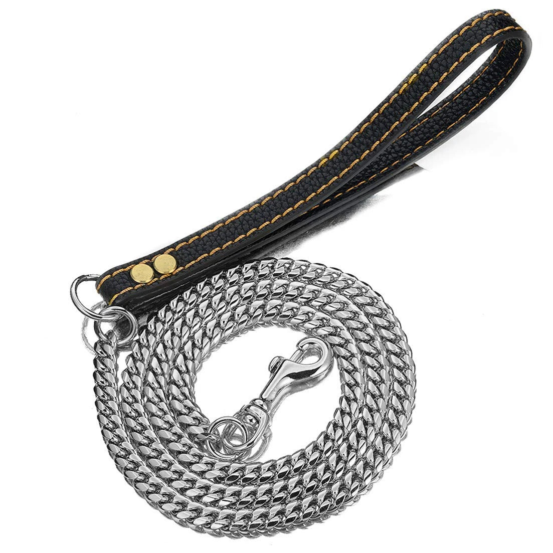 Guinzaglio per cani in oro da 10 mm Catena di piombo per cani a prova di masticazione in metallo in acciaio inossidabile per cani Corda di trazione per animali domestici