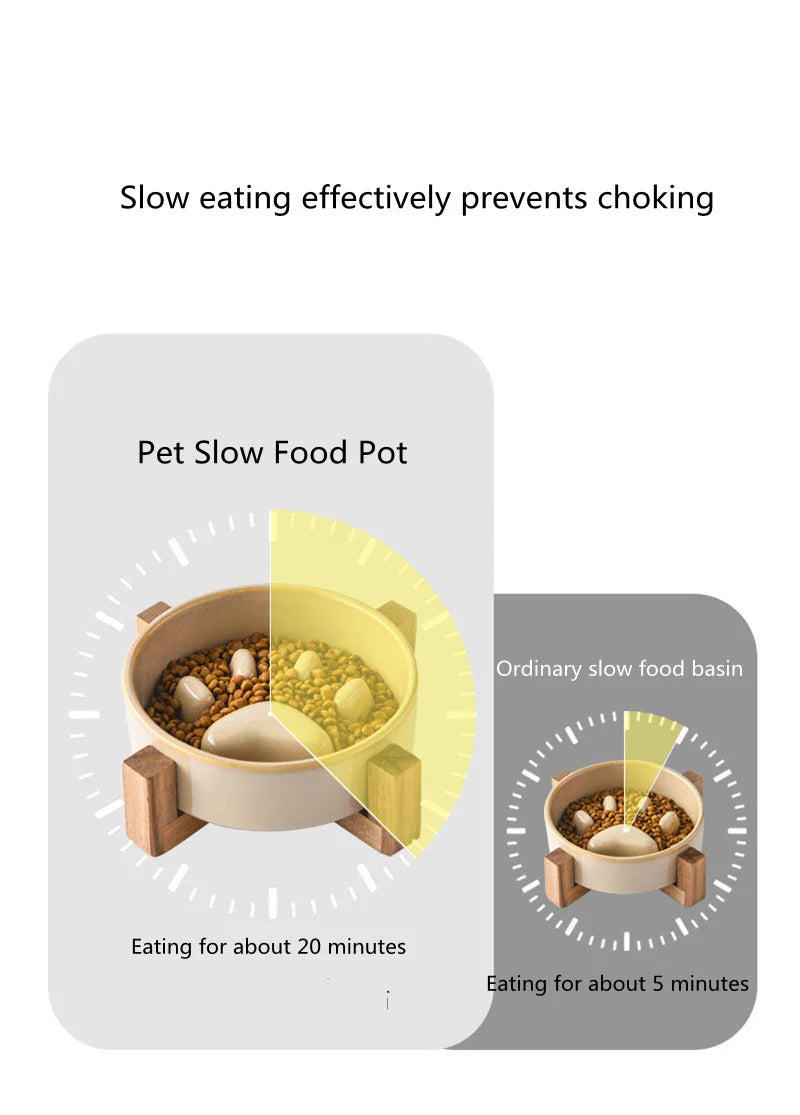 Nuova ciotola per Slow Food ciotola per alimenti in ceramica per cani e gatti ciotola per Slow Food forniture per animali domestici alimentatore antiurto Anti soffocamento
