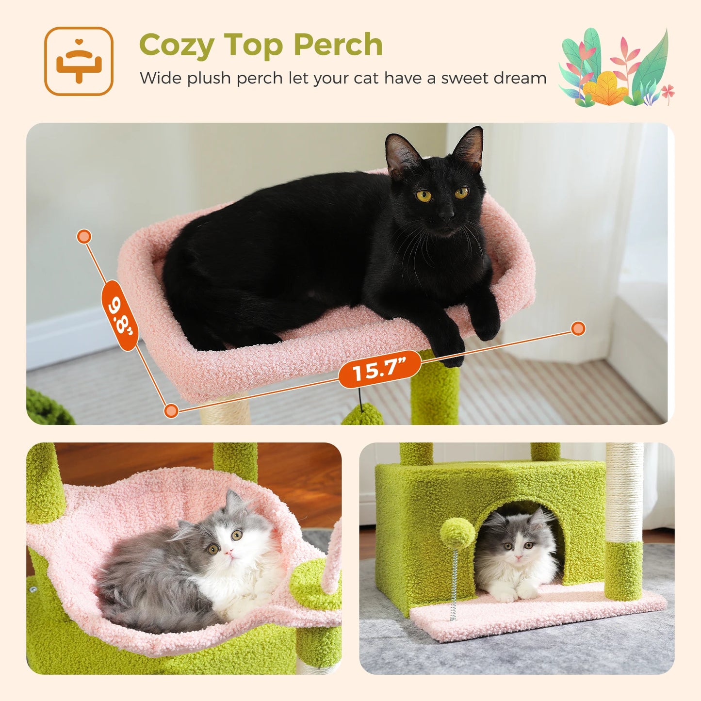Albero per gatti cactus 4 in 1