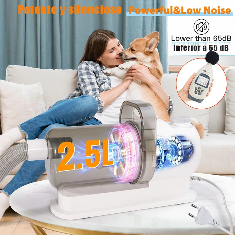 Toelettatrice multifunzionale per animali domestici e aspirazione sottovuoto all-in-one Set per toelettatura animali domestici con spinta da barba e spazzola per pettinare Per cani e gatti