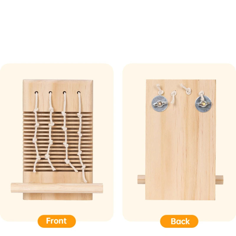 Vogelstangen-Plattform mit Kletterleiter, Beißspielzeug, Nymphensittich-Käfigzubehör, hölzerne Spielgeräte, Übungs-Papageienkäfig-Spielzeug-Set