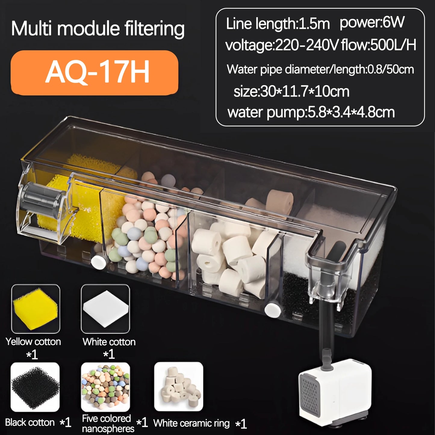 Filtro biochimico superiore multifunzione con pompa per acquario