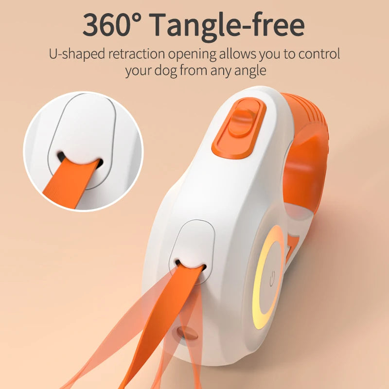 ROJECO 5M Guinzaglio automatico per cani Retrattile LED Luminoso Leading Cinghie luminose di moda per cuccioli di cane Pet Flexi Walking Running Piombo