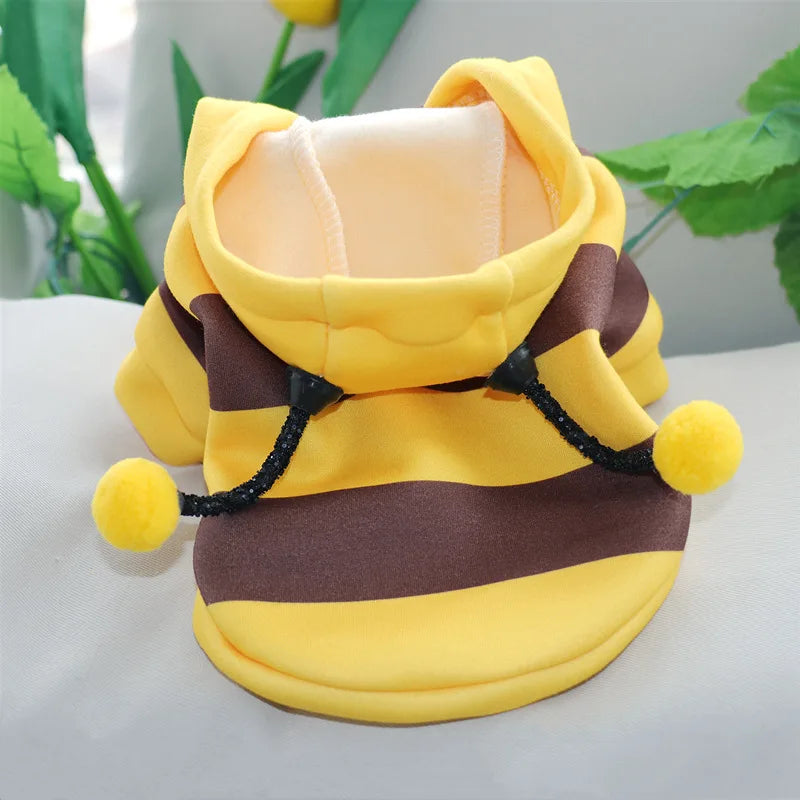 Felpa con cappuccio costume ape per cani