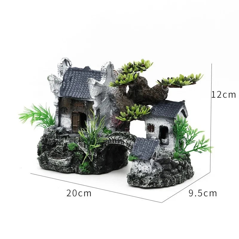 Pagoda decorativa stile antico per acquario