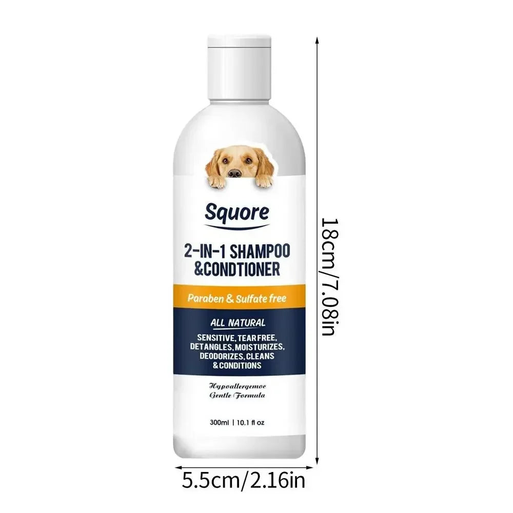 Welpen-Shampoo und -Conditioner, natürliches 2-in-1-Feuchtigkeitsshampoo, feuchtigkeitsspendendes Hundeshampoo für empfindliche Haut, pH-neutral