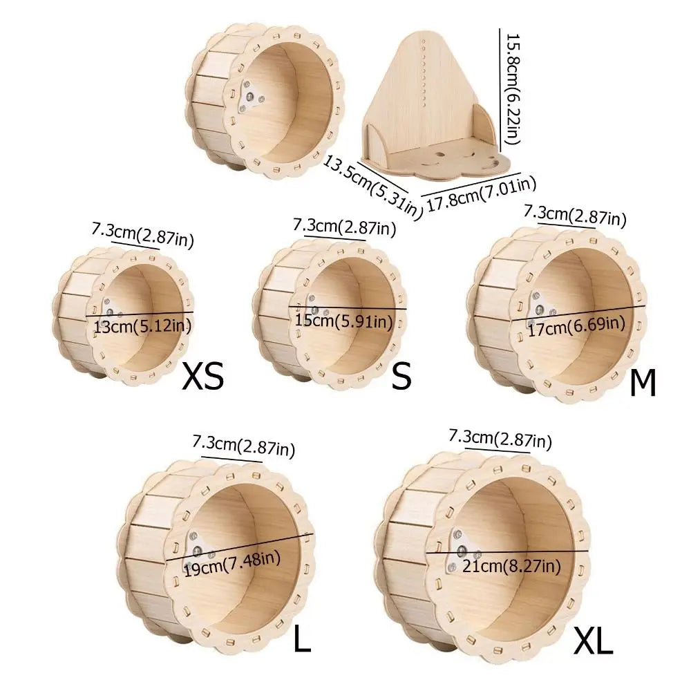 Ruota per criceti in legno ultra-silenziosa