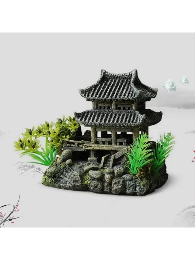 Pagoda decorativa stile antico per acquario