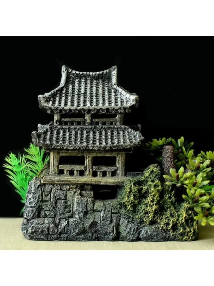 Pagoda decorativa stile antico per acquario