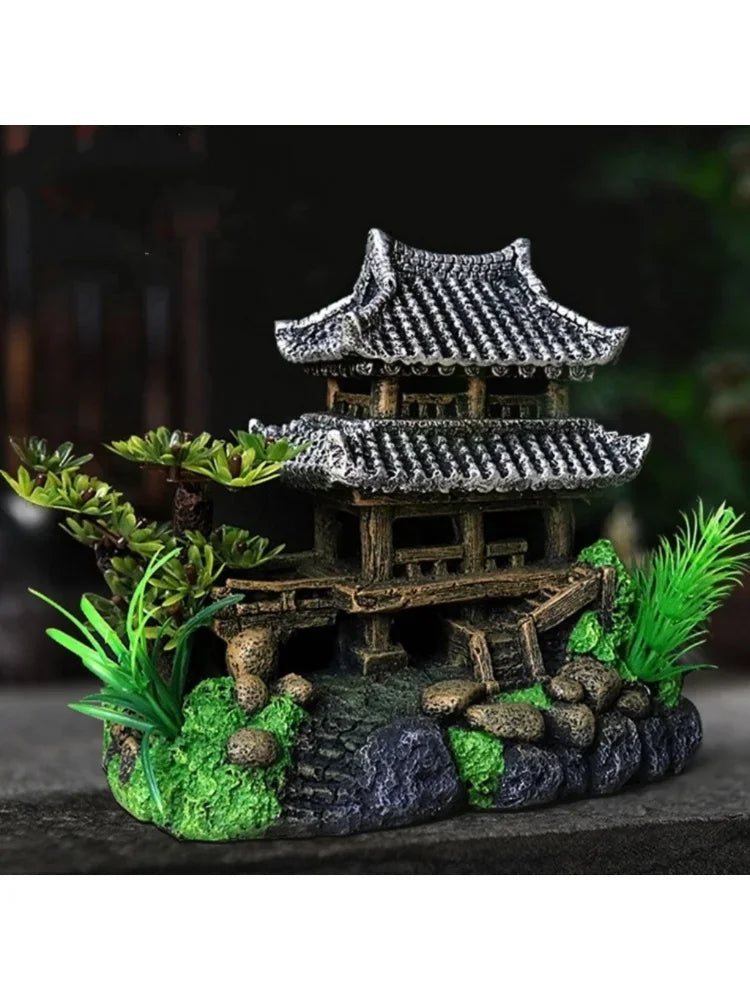 Pagoda decorativa stile antico per acquario