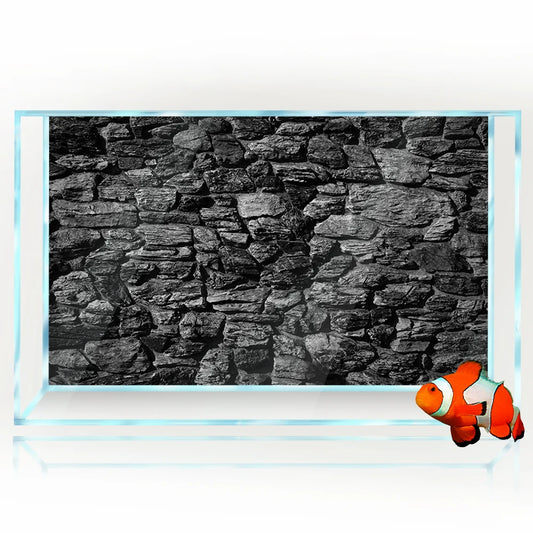 Adesivo per sfondo acquario Pietra nera