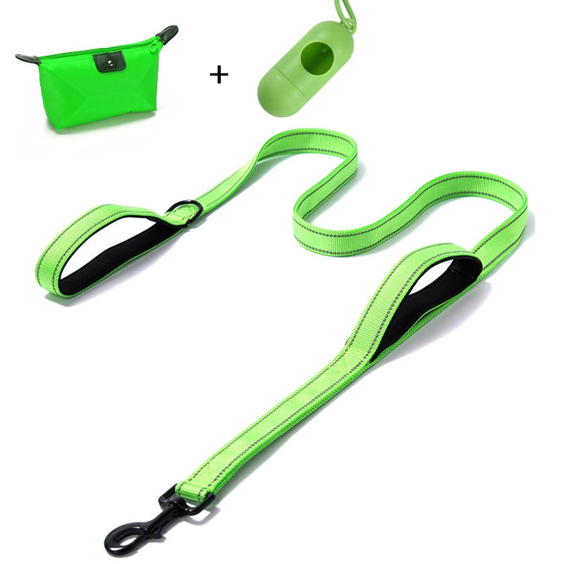 Guinzaglio per cani Dual Handle Hands Free Running guinzaglio ammortizzante elastico estensibile cuciture riflettenti cintura in vita regolabile
