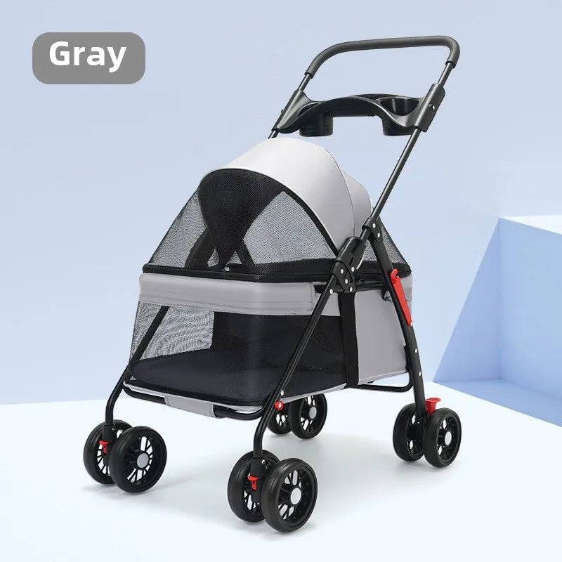 Passeggino per animali domestici Cani Gatti Orsacchiotto Passeggino Piccolo passeggino per animali domestici Leggero e pieghevole Adatto per cani da viaggio all'aperto