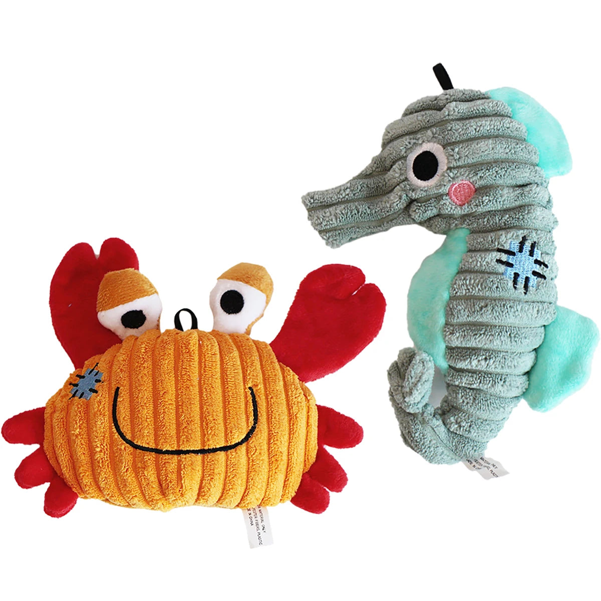 Giocattoli di peluche per cani di piccola taglia Peluche cigolante per cuccioli Cane di piccola taglia Serie Ocean Giocattoli di peluche per cani di taglia piccola e media