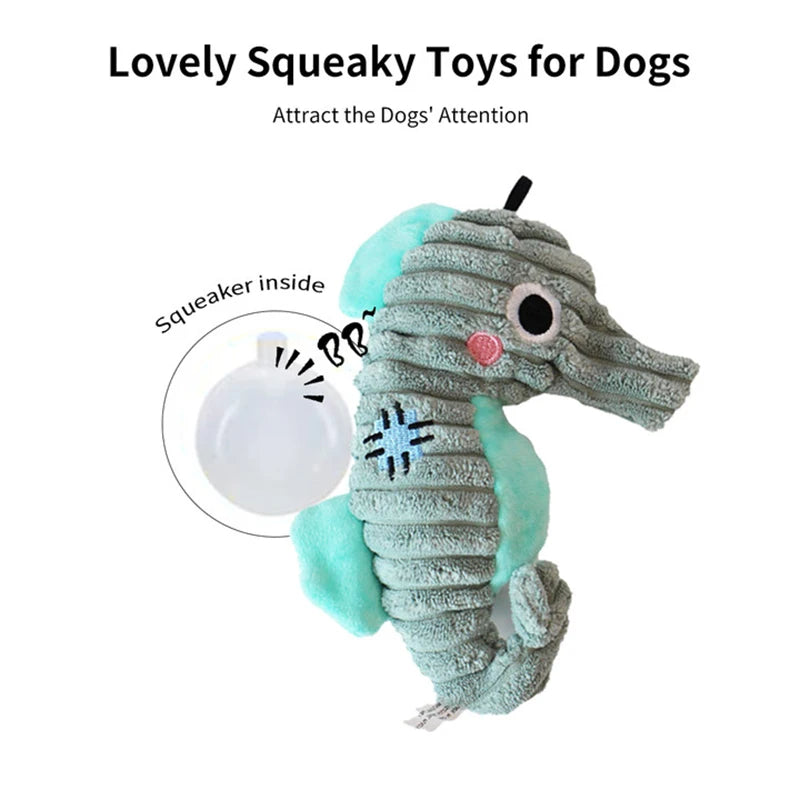 Giocattoli di peluche per cani di piccola taglia Peluche cigolante per cuccioli Cane di piccola taglia Serie Ocean Giocattoli di peluche per cani di taglia piccola e media