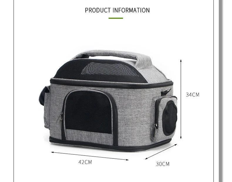 Tinta unita 43 * 31 * 35 cm MeshTravel Gatti e cani Borsa a tracolla pieghevole per animali domestici Borsa per cani