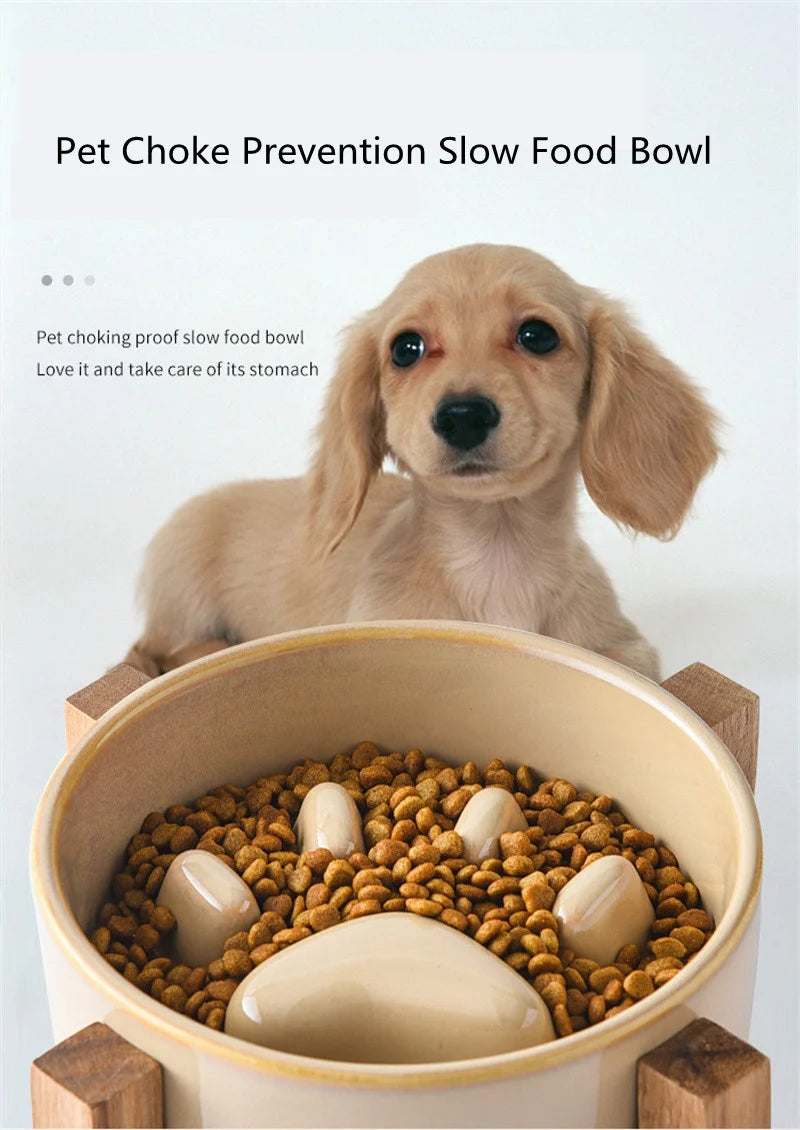 Nuova ciotola per Slow Food ciotola per alimenti in ceramica per cani e gatti ciotola per Slow Food forniture per animali domestici alimentatore antiurto Anti soffocamento