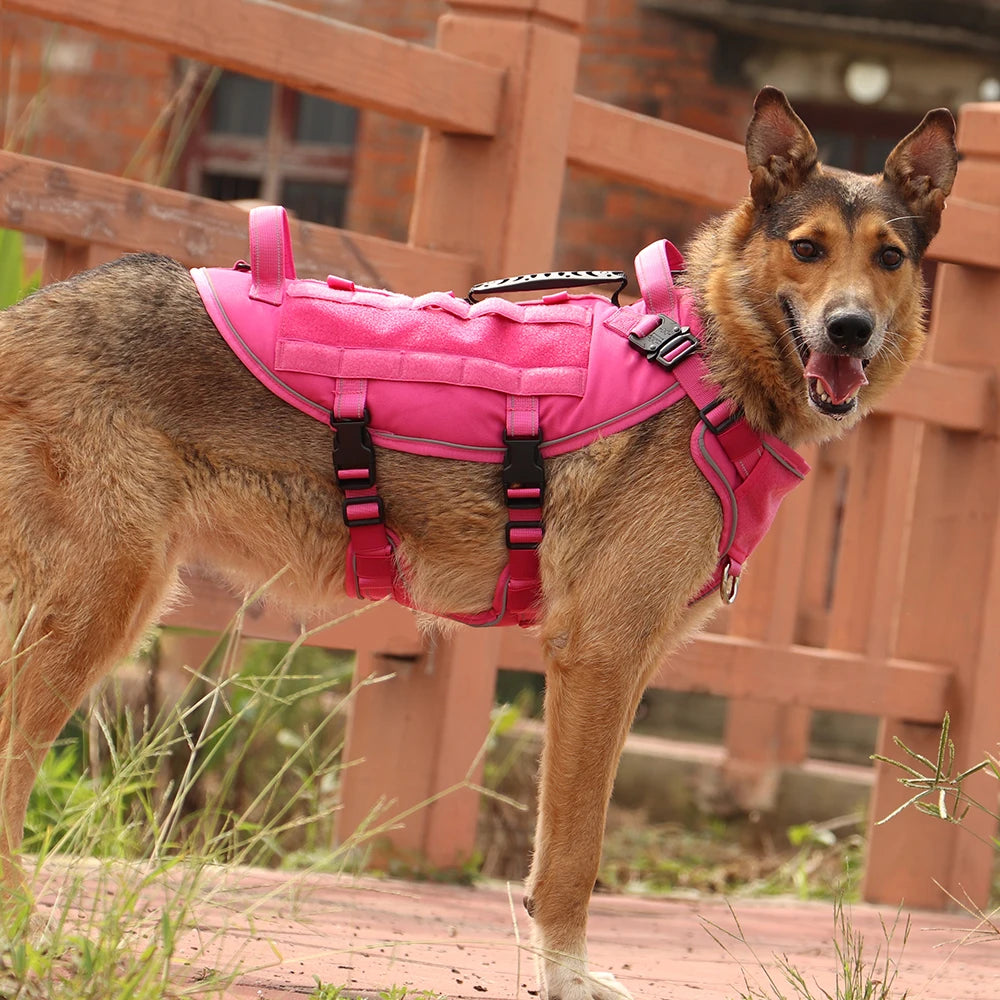 Imbracatura tattica militare per cani a prova di fuga gilet per cani in Nylon riflettente imbracature per cani di taglia media per escursioni Pitbull
