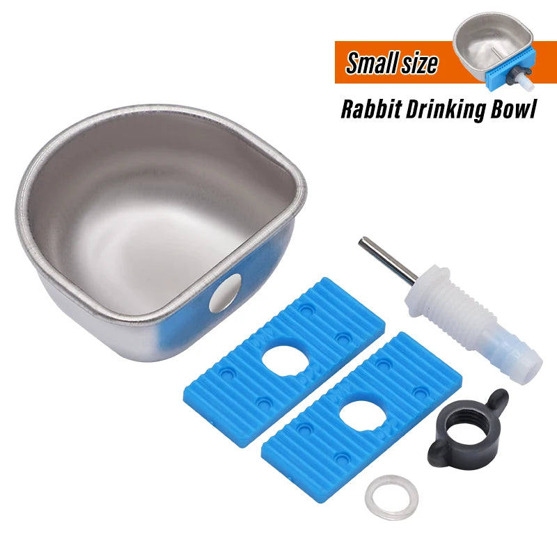 Kaninchenwassertränke Edelstahl Automatische Kaninchentränke Bauernhof Kaninchenkäfig Fester Becher Fuchs Nerz Tränke 1 Stk.