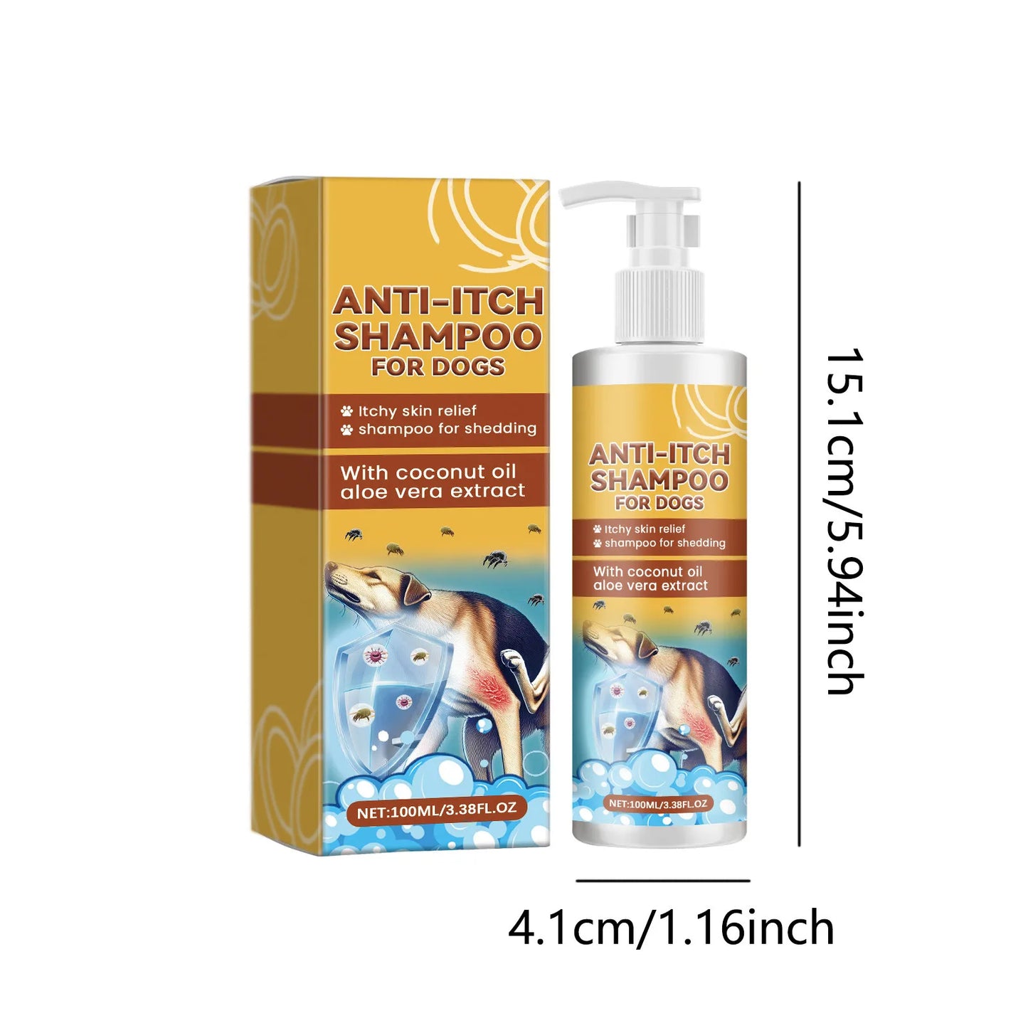 100ml Neues Shampoo für Hunde bei Juckreiz, Allergien, juckender Haut, pflegendem Haar, Pflege und Reinigung zu Hause, Haustierpflege