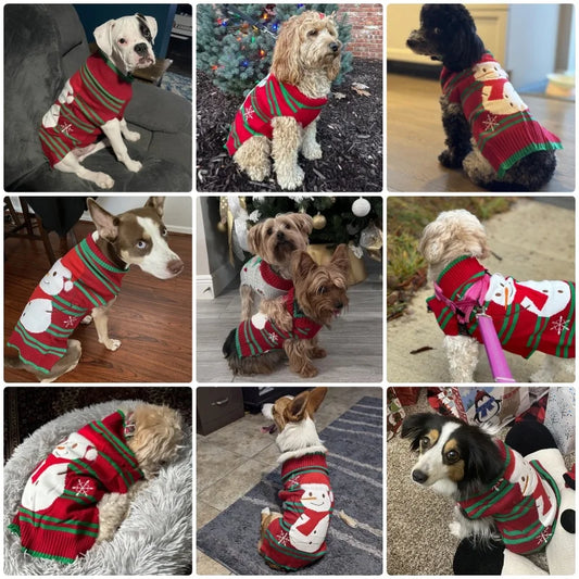 Maglioni invernali per cani di piccola taglia media Vestiti per cani di Natale Dolcevita con stampa carina per cuccioli Morbido e caldo maglione per gatti Forniture per animali domestici